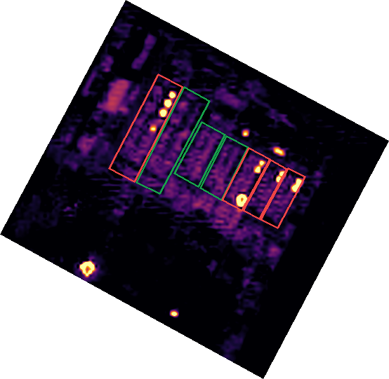 Ras Laffan LNG, Qatar — SWIR thermal, Sentinel-2, 12 July 2026. Four of seven liquefaction trains active.