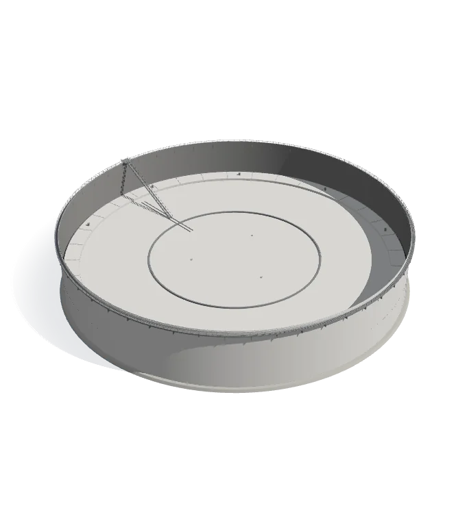 Illustration of a 110 m floating-roof crude tank seen from above